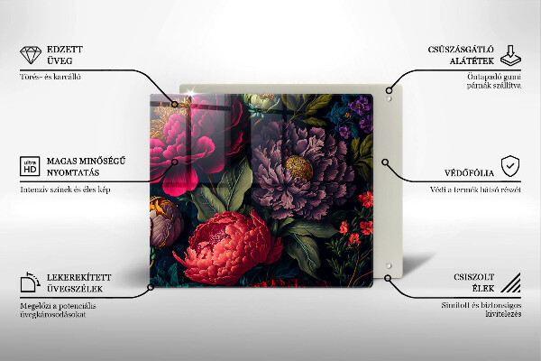 Steklena podloga za rezanje Lepe rože