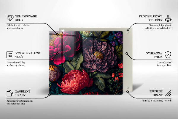 Steklena podloga za rezanje Lepe rože