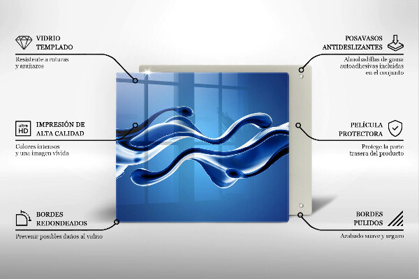Steklena podloga za rezanje Abstrakcija tekočine