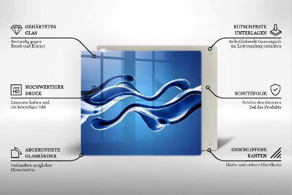 Steklena podloga za rezanje Abstrakcija tekočine