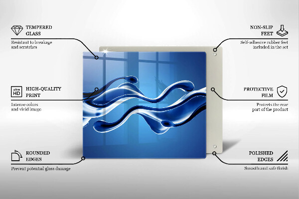 Steklena podloga za rezanje Abstrakcija tekočine