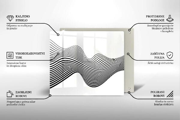 Steklena podloga za rezanje Linearna abstrakcija
