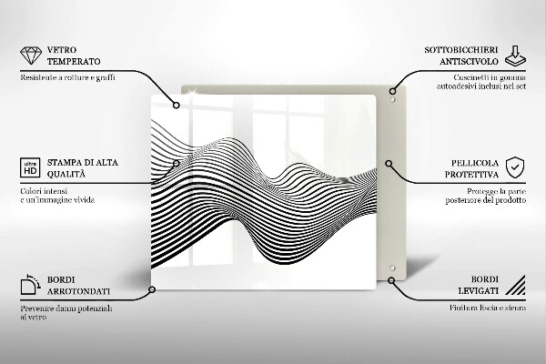 Steklena podloga za rezanje Linearna abstrakcija