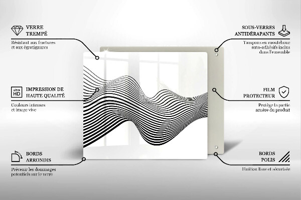 Steklena podloga za rezanje Linearna abstrakcija