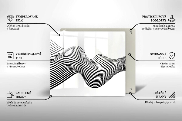 Steklena podloga za rezanje Linearna abstrakcija