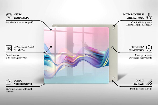 Steklena podloga za rezanje Pastelna abstrakcija
