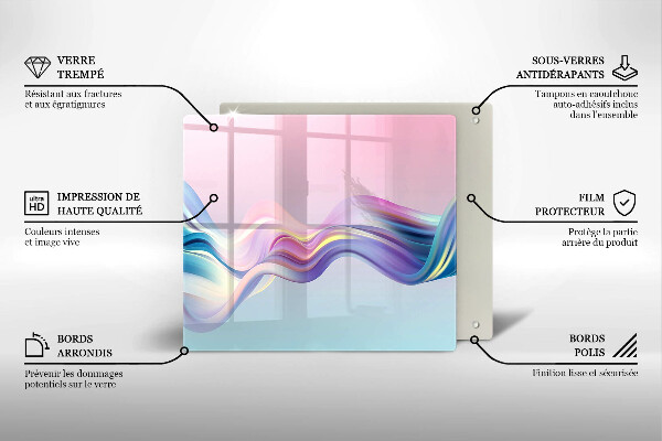 Steklena podloga za rezanje Pastelna abstrakcija