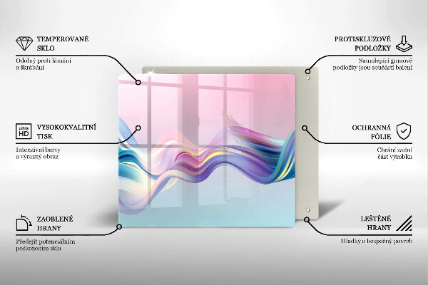 Steklena podloga za rezanje Pastelna abstrakcija