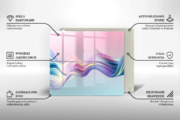 Steklena podloga za rezanje Pastelna abstrakcija