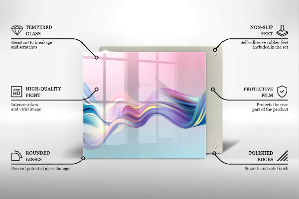 Steklena podloga za rezanje Pastelna abstrakcija