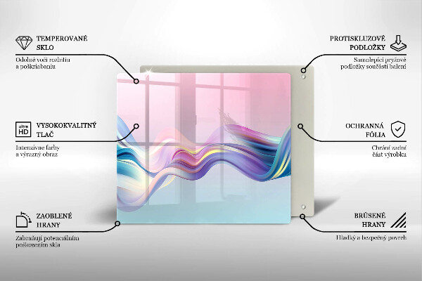 Steklena podloga za rezanje Pastelna abstrakcija