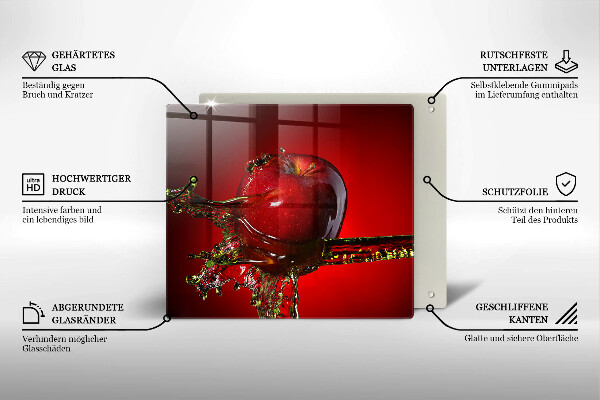 Steklena podloga za rezanje Jabolčno sadje v vodi