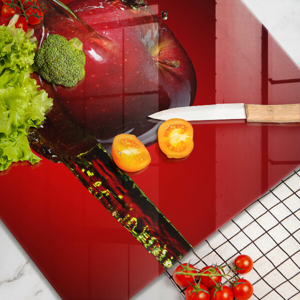 Steklena podloga za rezanje Jabolčno sadje v vodi