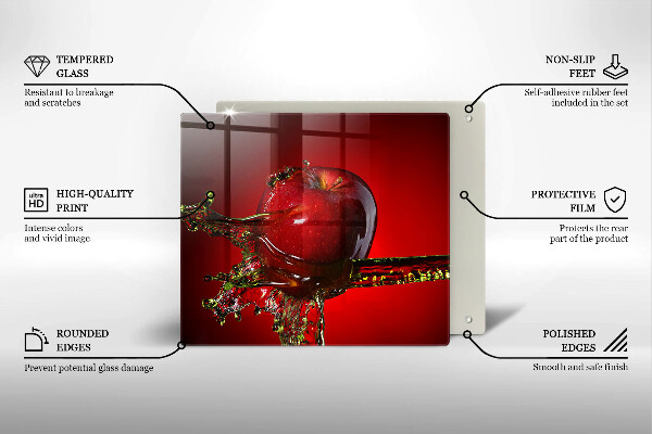 Steklena podloga za rezanje Jabolčno sadje v vodi