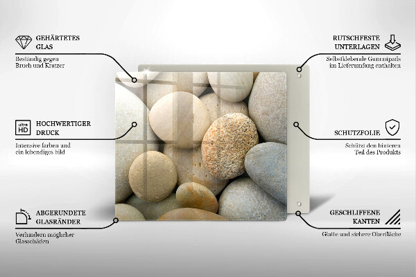 Steklena podloga za rezanje Vzorec ovalnih kamnov