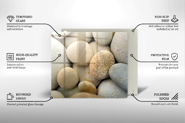 Steklena podloga za rezanje Vzorec ovalnih kamnov