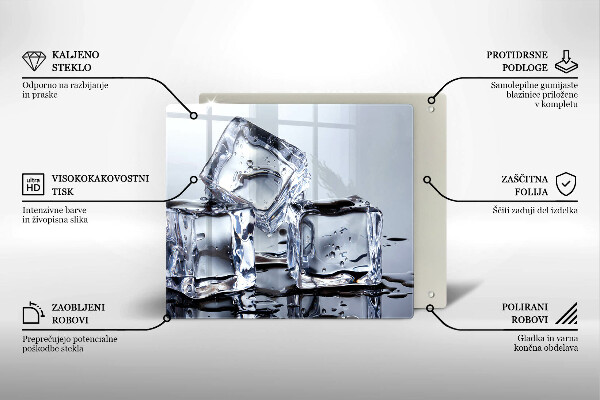 Steklena podloga za rezanje Ledene kocke