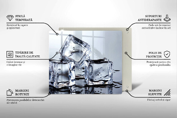 Steklena podloga za rezanje Ledene kocke