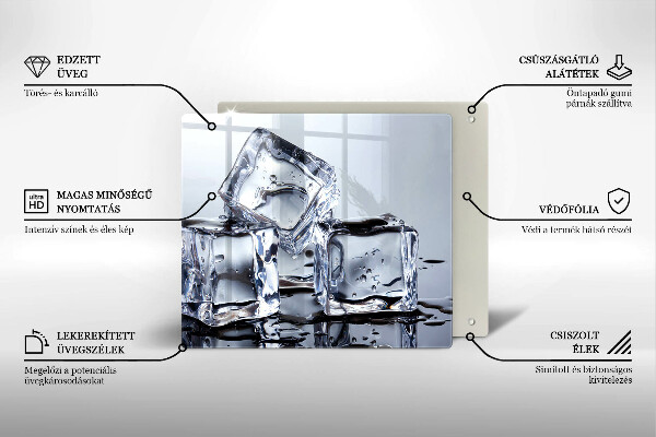 Steklena podloga za rezanje Ledene kocke