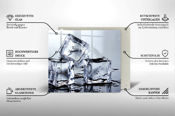 Steklena podloga za rezanje Ledene kocke