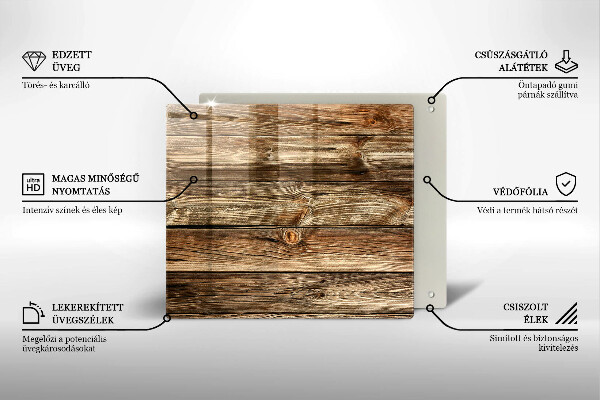 Steklena podloga za rezanje Tekstura lesene deske