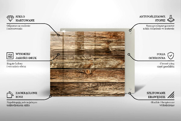 Steklena podloga za rezanje Tekstura lesene deske