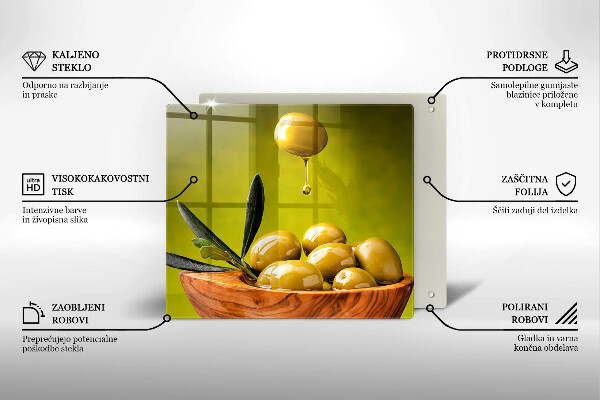 Steklena podloga za rezanje Okusne olive