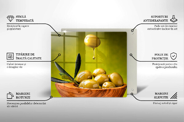 Steklena podloga za rezanje Okusne olive