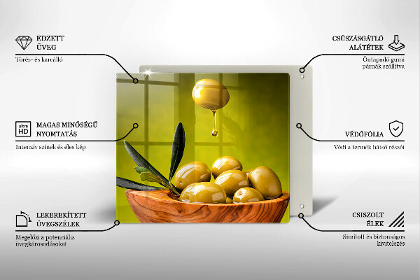Steklena podloga za rezanje Okusne olive