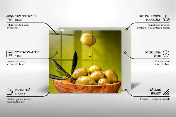 Steklena podloga za rezanje Okusne olive