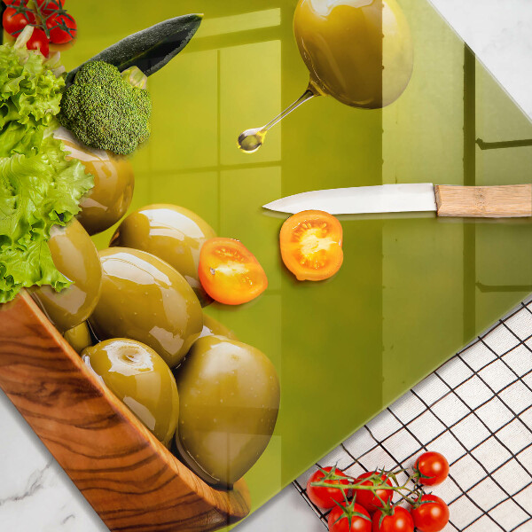 Steklena podloga za rezanje Okusne olive