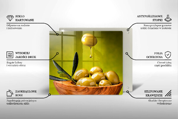 Steklena podloga za rezanje Okusne olive