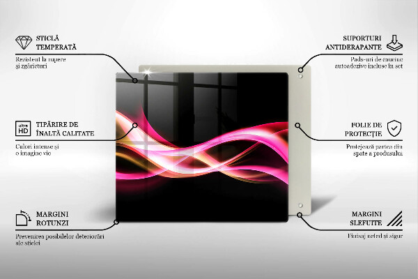 Steklena podloga za rezanje Abstraktni neonski dim