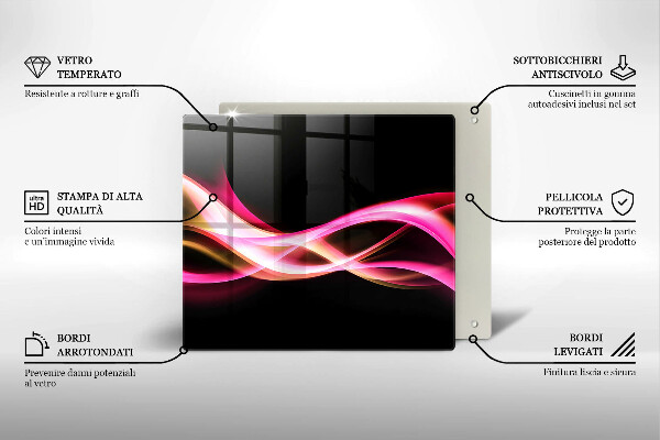 Steklena podloga za rezanje Abstraktni neonski dim