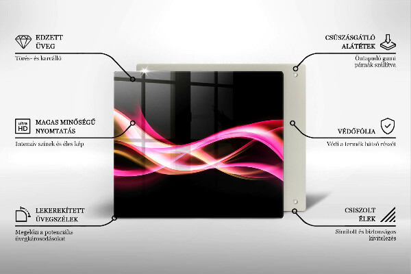 Steklena podloga za rezanje Abstraktni neonski dim