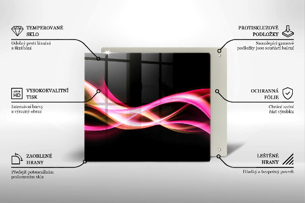 Steklena podloga za rezanje Abstraktni neonski dim