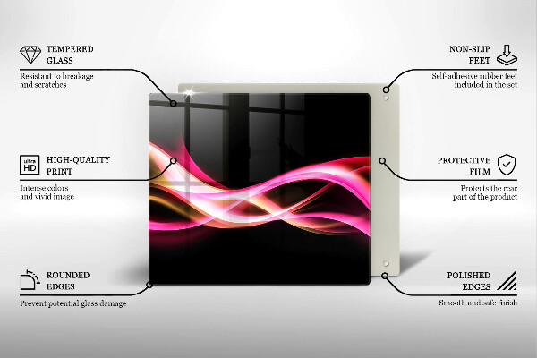 Steklena podloga za rezanje Abstraktni neonski dim
