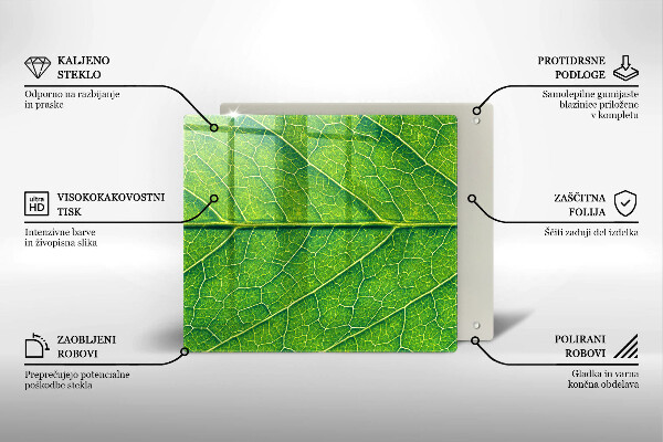 Steklena podloga za rezanje Naravne listne žile
