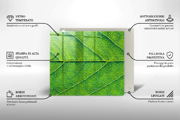Steklena podloga za rezanje Naravne listne žile