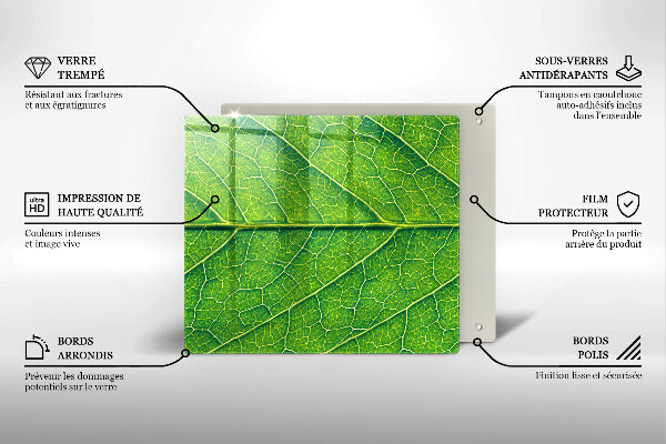 Steklena podloga za rezanje Naravne listne žile
