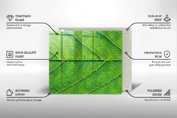 Steklena podloga za rezanje Naravne listne žile