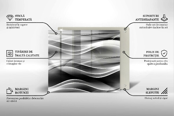 Steklena podloga za rezanje Abstraktne črte dima