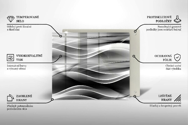 Steklena podloga za rezanje Abstraktne črte dima