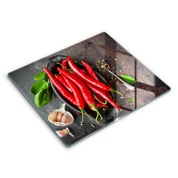 Steklena podloga za rezanje Rdeča čili paprika