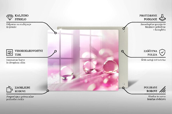 Steklena podloga za rezanje Rosni cvetni listi