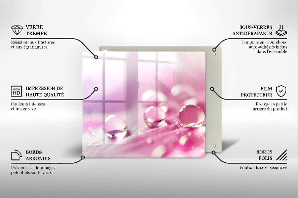 Steklena podloga za rezanje Rosni cvetni listi