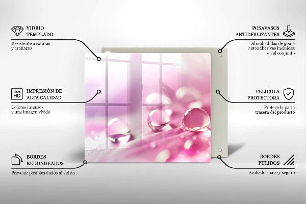 Steklena podloga za rezanje Rosni cvetni listi