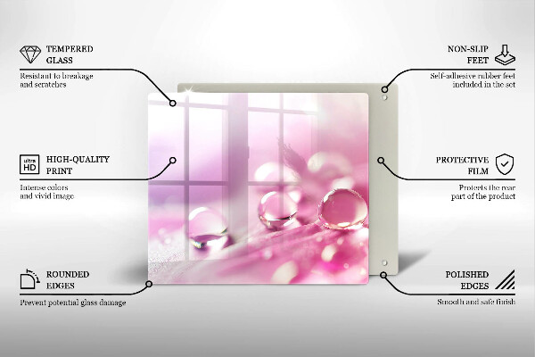 Steklena podloga za rezanje Rosni cvetni listi