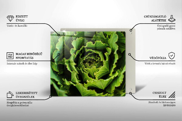 Steklena podloga za rezanje Uživanje listov zelene solate