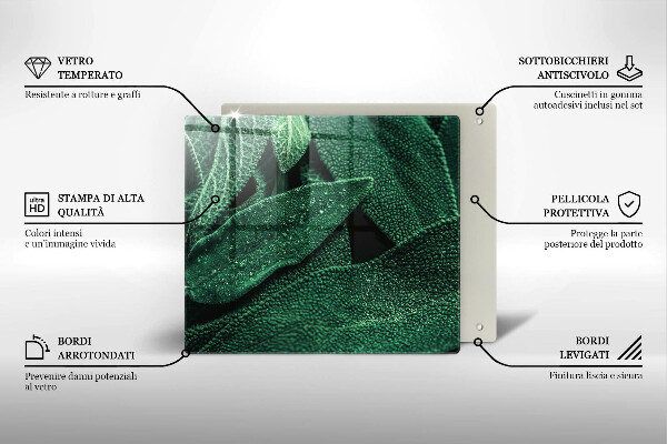 Steklena podloga za rezanje Listi rastline
